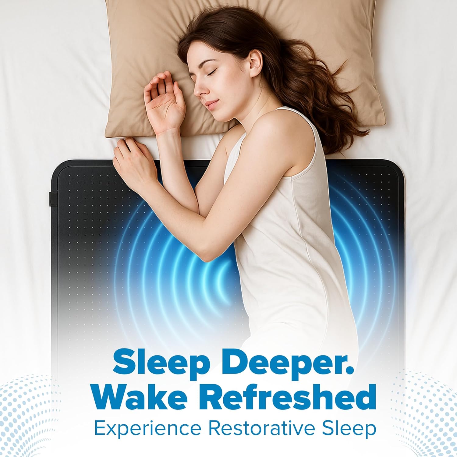 Grounding Mat for Bed Earthing Mat Grounding Pad PU Leather Conductive Sleep Pad with Breathable Surface, Surge-Resistant Cord – Anti-Slip, Easy Setup, Sleep Support Mat Kit
