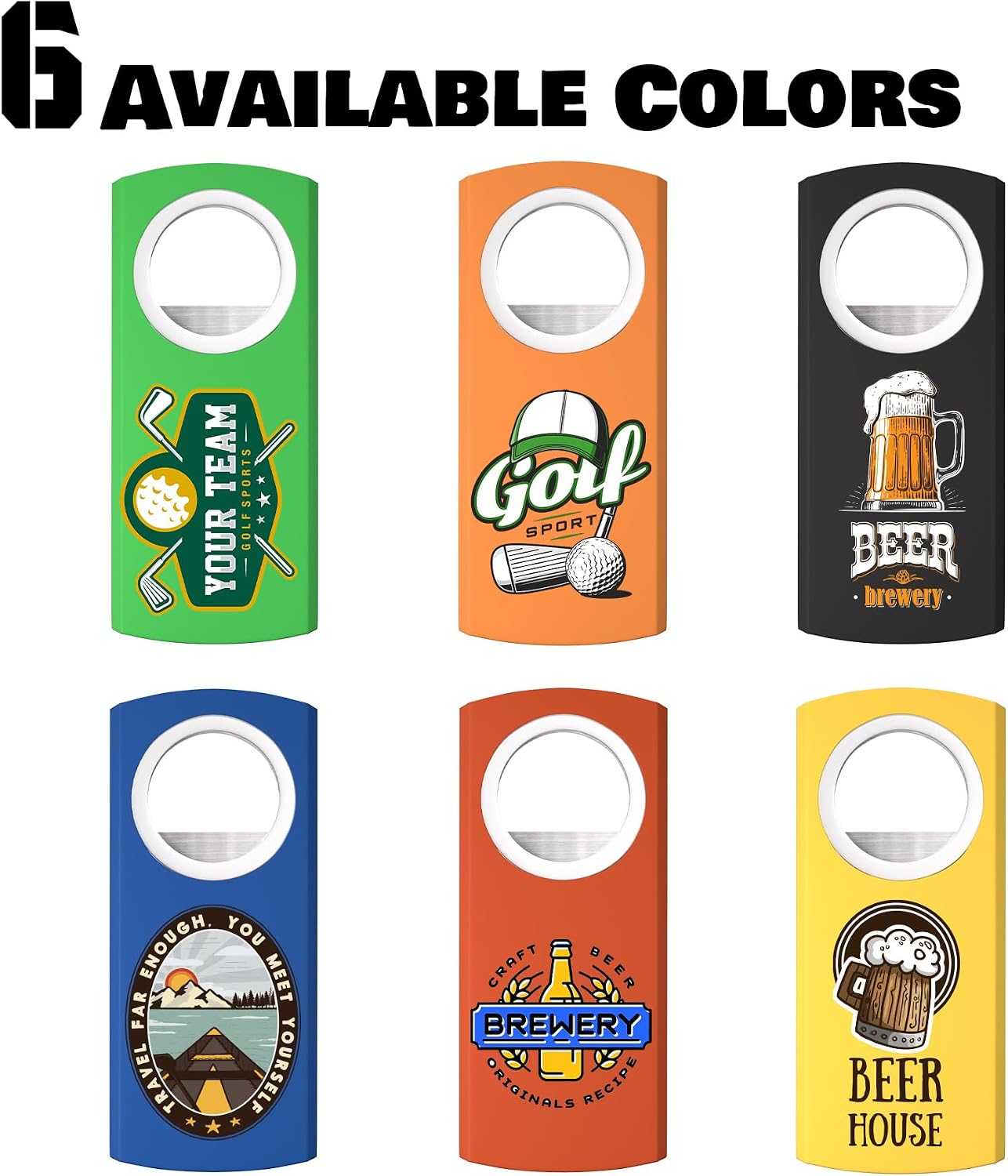 Custom Bottle Opener, 15-100 Personalized Bottle Opener, Full Color Printing Beer Can bottle Openers, Plastic Beer Accessories Promotional Items with Your Logo for Wedding, Bar, Party Favor (Orange)