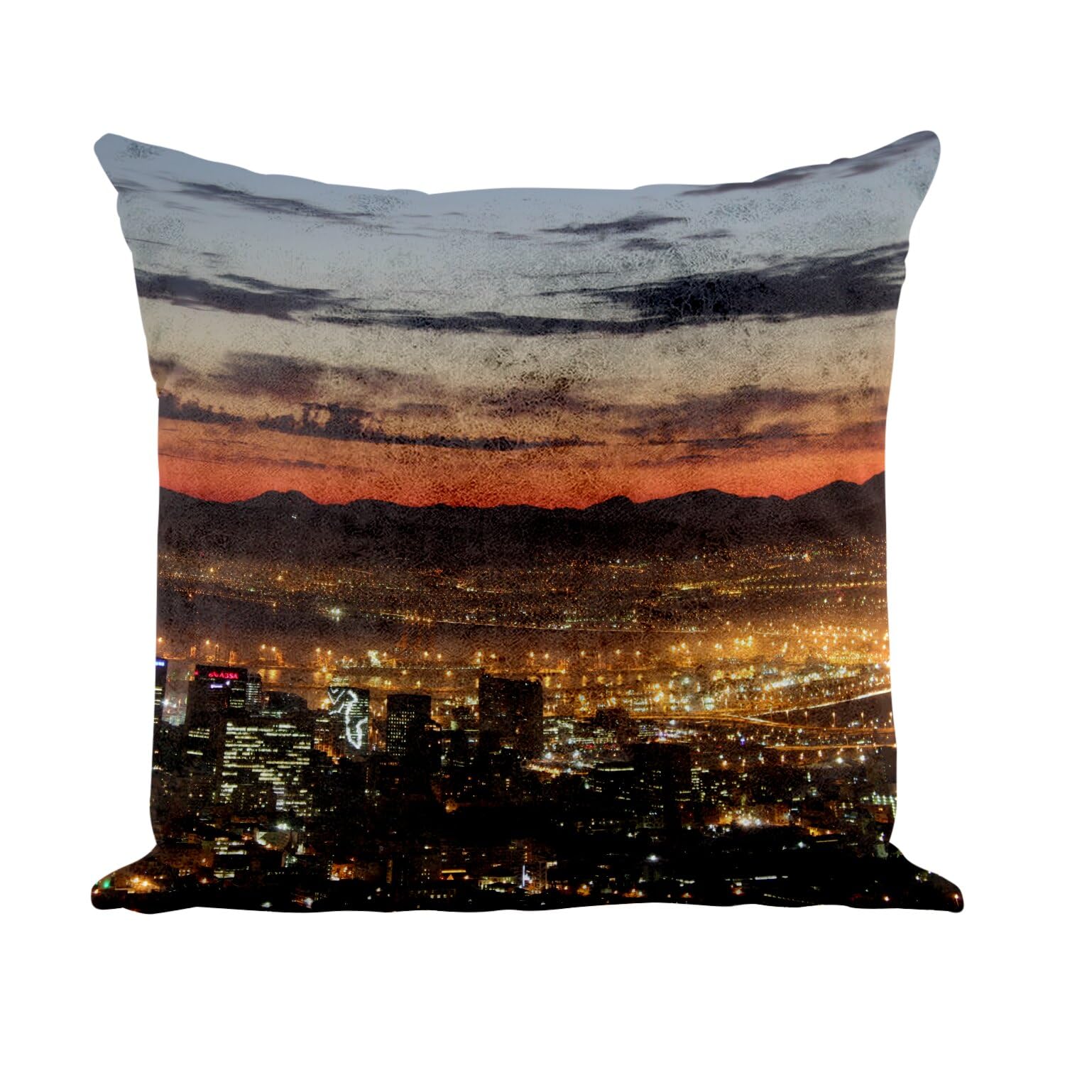 Coussin paysage urbain blanc 40x40 pour une ambiance loft moderne