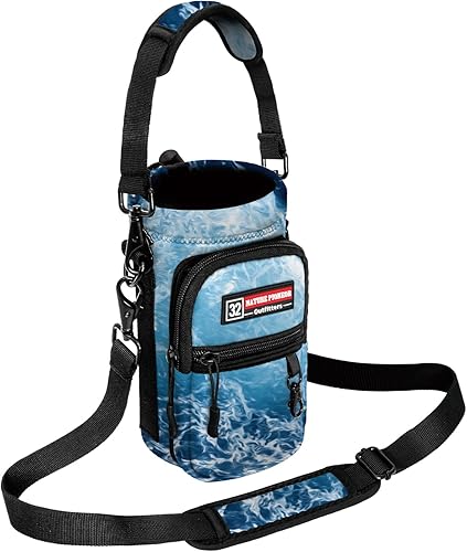 NATURE PIONEOR Transportador de botellas de agua con correa  253240 onzas de neopreno para botella de agua con 2 bolsillos