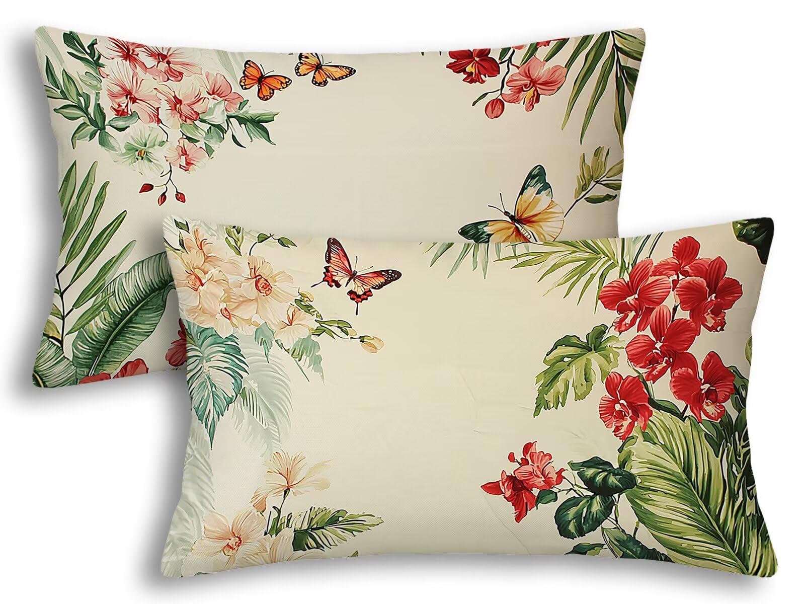 Housse coussin exterieur impermeable 40x80 rectangulaire en lin de qualite superieure