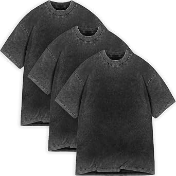 Oversized Vintage Heavyweight T-Shirt for Men Dyed Washed Cotton Baggy Streetwear Retro 90s 2000s Washed Top