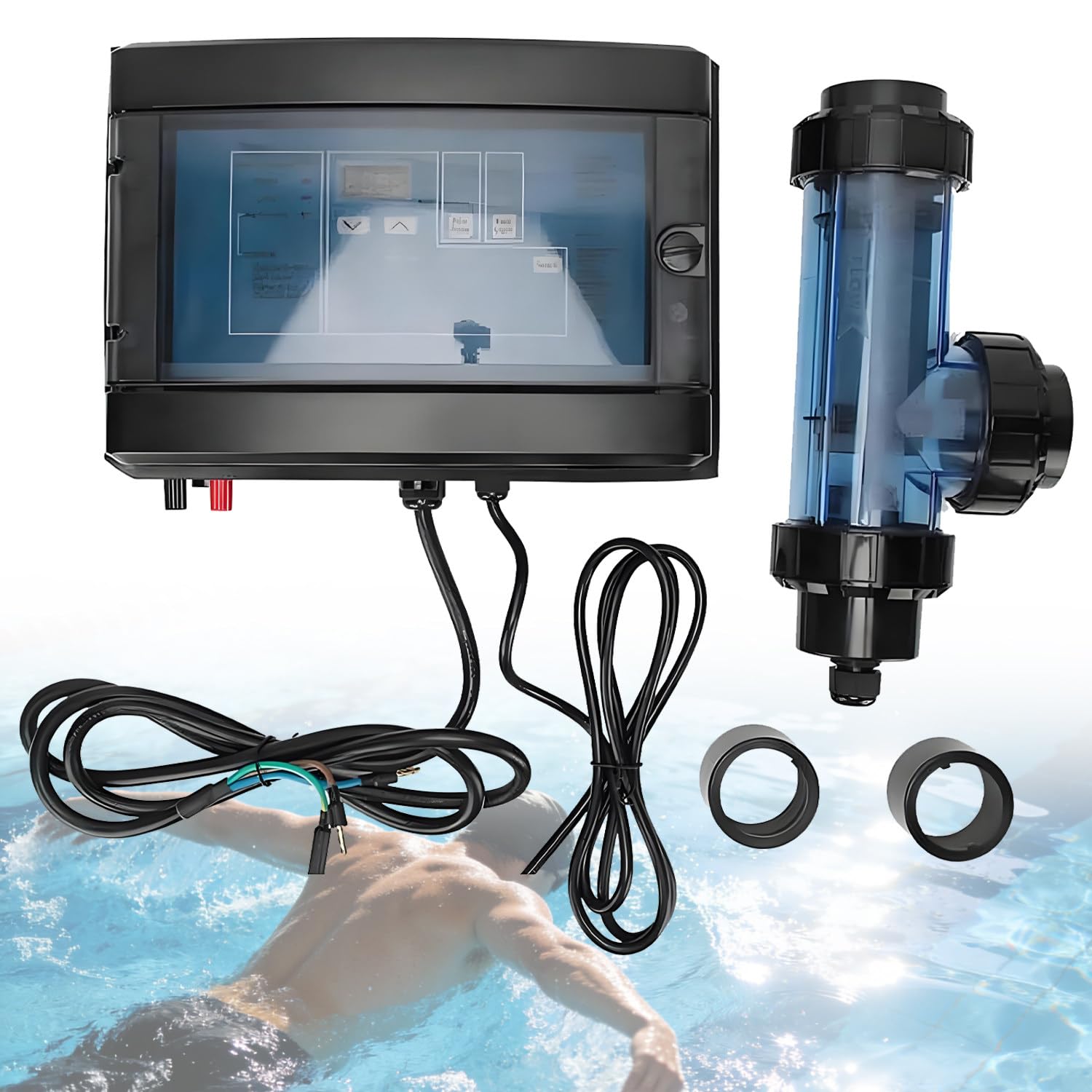 Chlorinateur au sel pour Piscine, générateur de Chlore, système de chloration au sel pour Piscine de 5 à 50 g/h, Performances Stables pour piscines de 10 à 100 mètres Cubes 30g/h