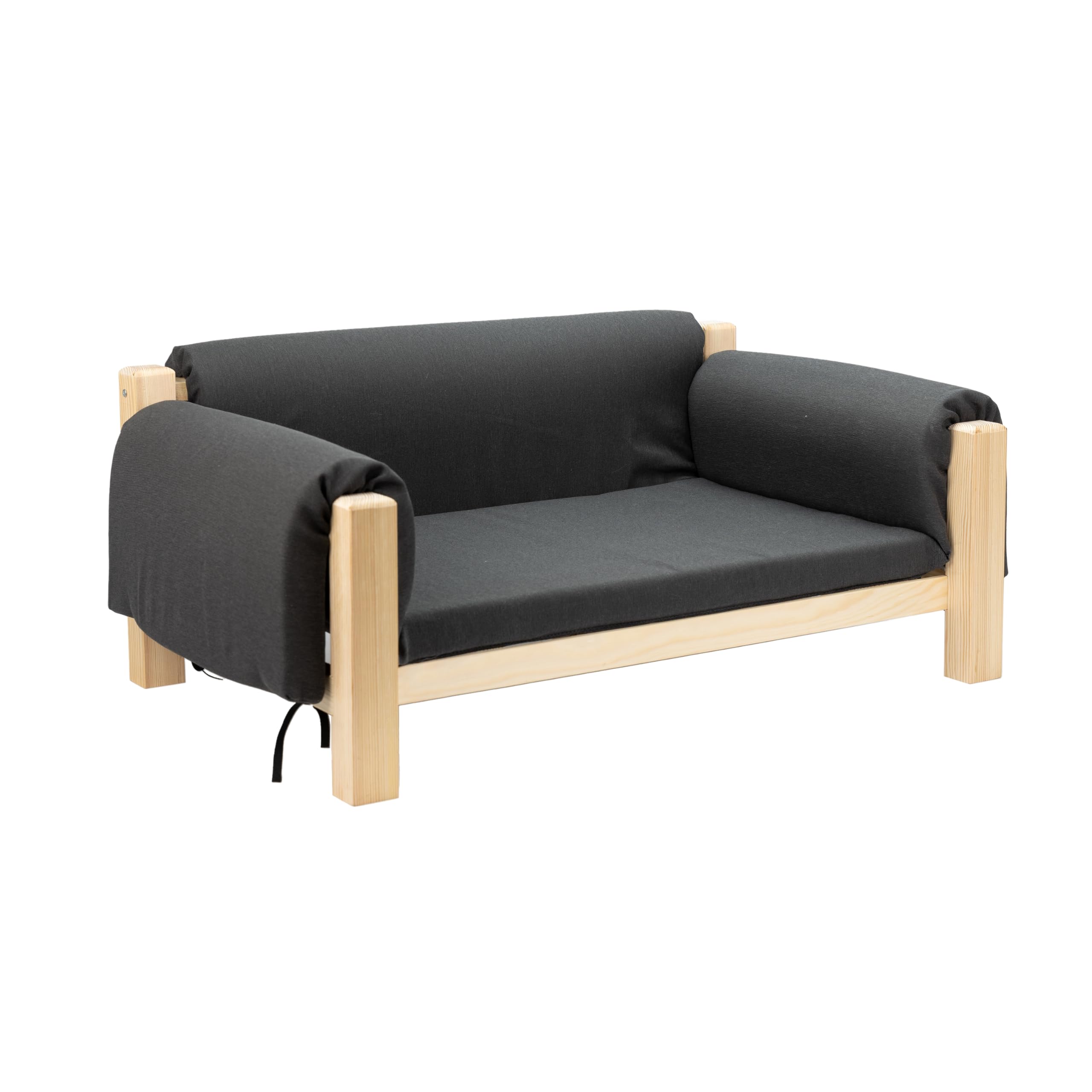 Ferplast Cuccia Cani e Gatti in Legno Certificato FSC® con Cuscino Morbido, Stile, Comfort e Durevolezza, 70 x 44 x h 29 cm.