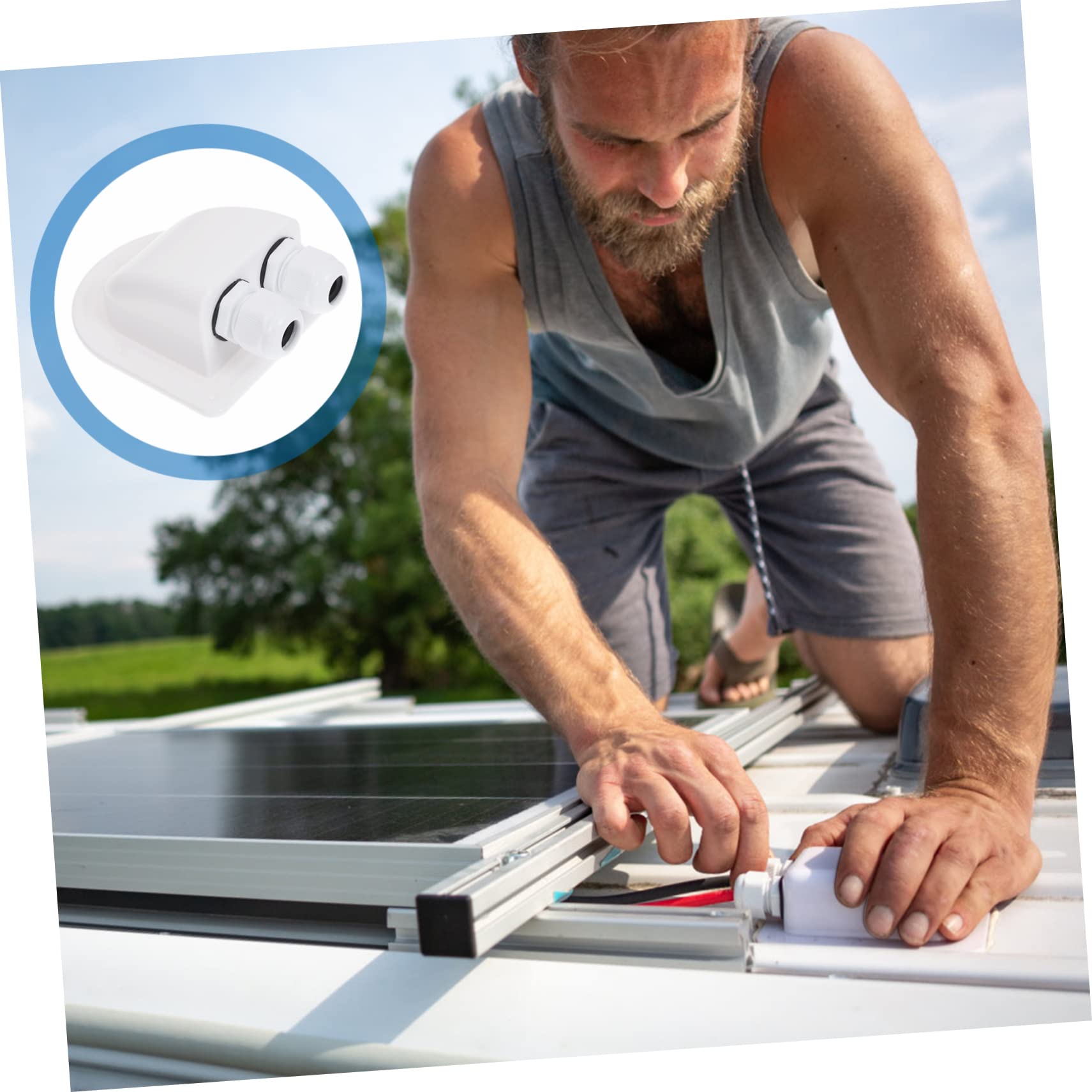Kisangel 4stücke Dual-hole Kabeldurchführung Wasserdichte Kabeleinführungsverschraubung Für Solaranlagen Wohnmobile Und Boote Einfache Installation Bohren Langlebig Und Wetterfest