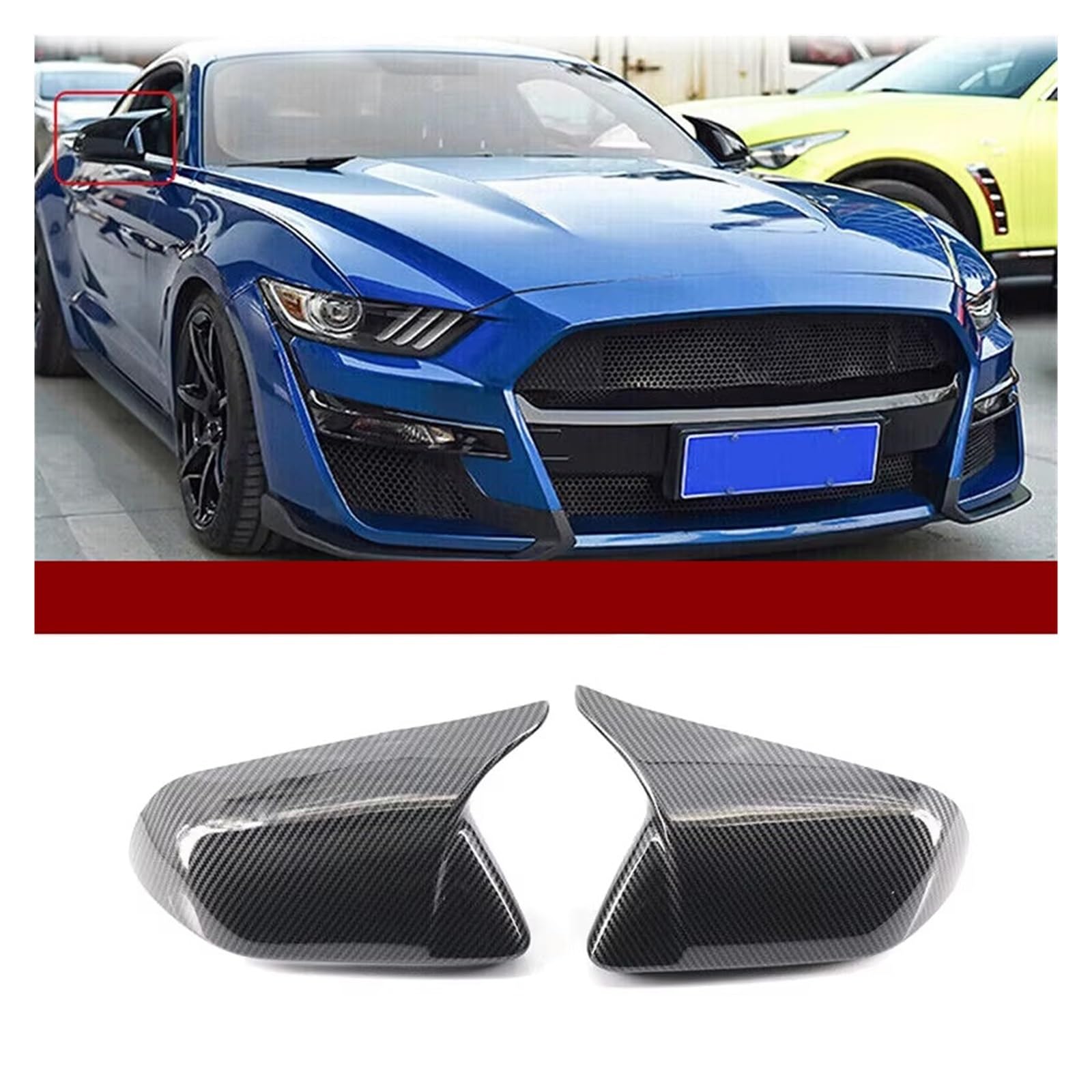 Rétroviseur Extérieur Pour Ford Pour Mustang 2015 2016 2017 2018 2019 2020 2021 Assemblage Lunette Noire Aile De Porte De Voiture Rétroviseur Lentille En Verre Bras Rétroviseur Court (Couleur