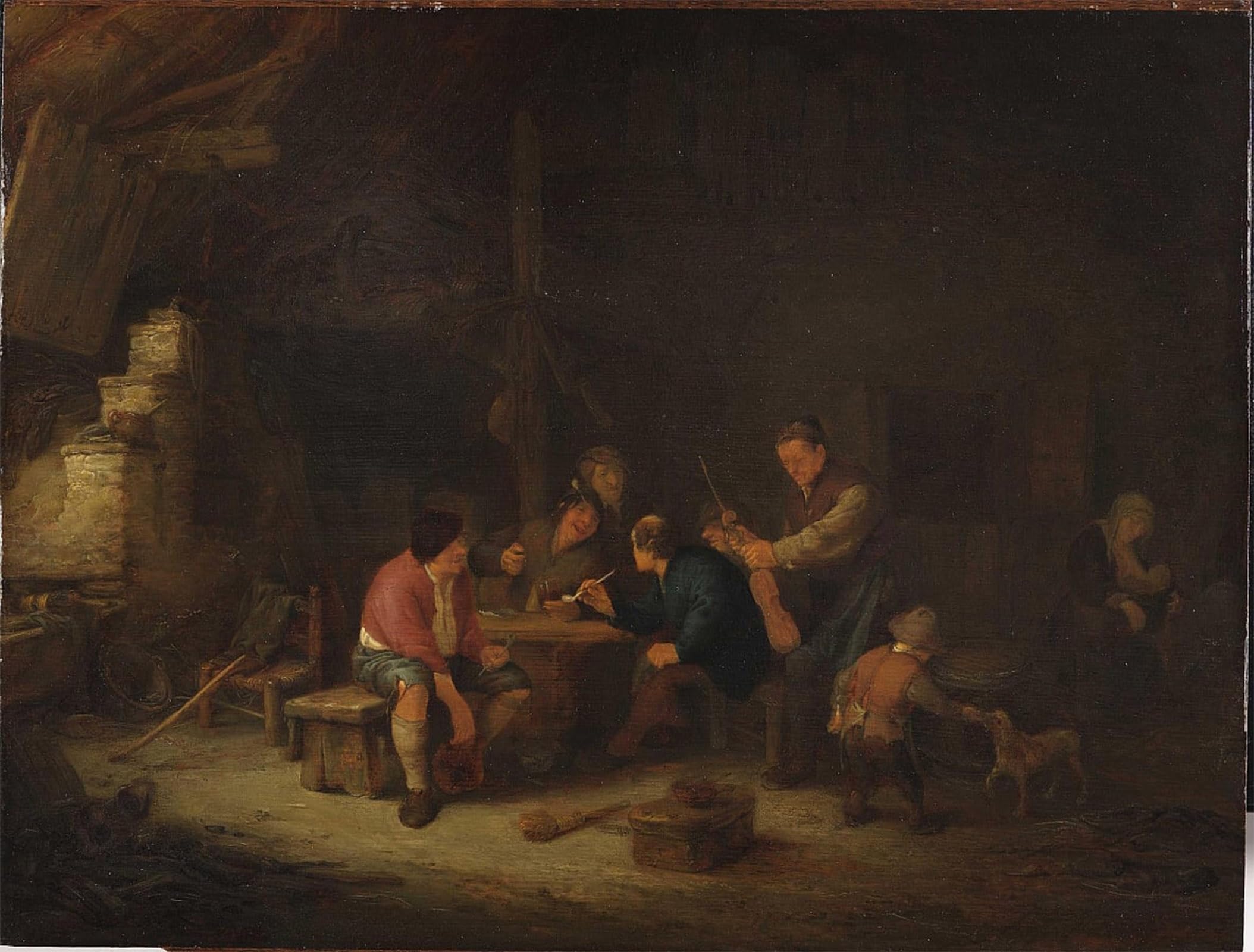 POSTERIIk Famous Modern Artwork Art Mural Interior with Peasants by Adriaen Jansz Van Ostade Oil Paintings Pictures for Home Decor 60x90cm