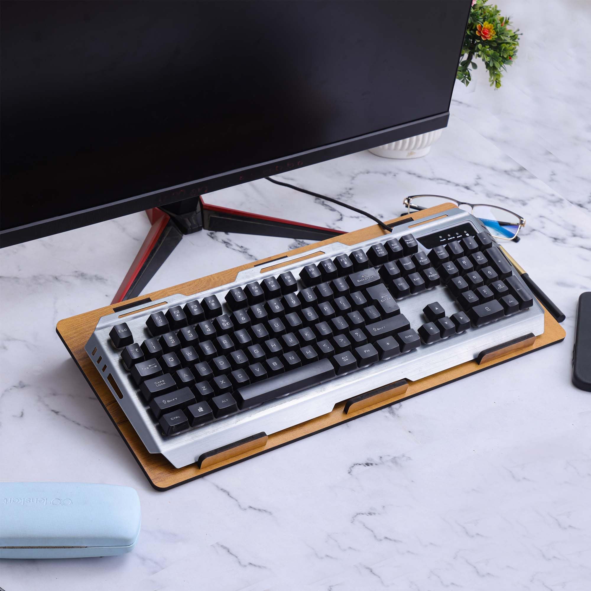 Deskart Wooden Keyboard Raiser Stand For Small To Large Size Business, Chiclet, Mechanical and Gaming Key Boards | Non Slip Keyboard Holder For Home, Office and Gaming Setup (Large) (B0CTKR7V2V) Amazon Price History, Amazon Price Tracker