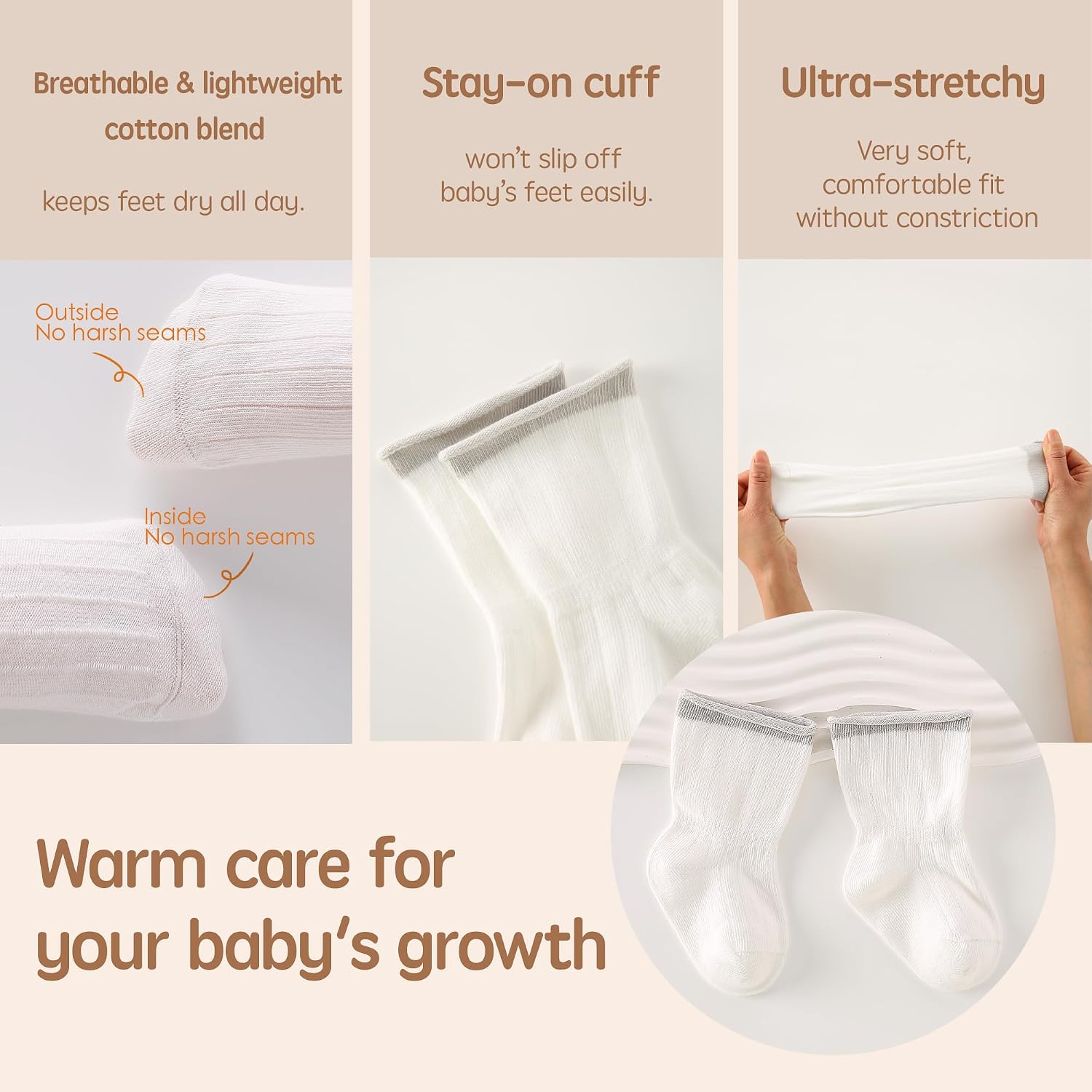 8 Pack newborn infant baby toddlers socks for Unisex Baby Girls & Boys 0-36 Months 81.2% Cotton Soft