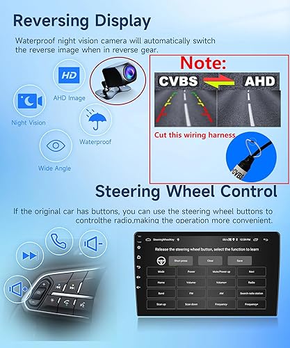 Miniatura 12 de 2G+64G Radio de coche Carplay para Toyota Corolla 2009 2010 2011 2012 2013, Rimoody Android Car Stereo Android Auto GPS WiFi 9 pulgadas pantalla