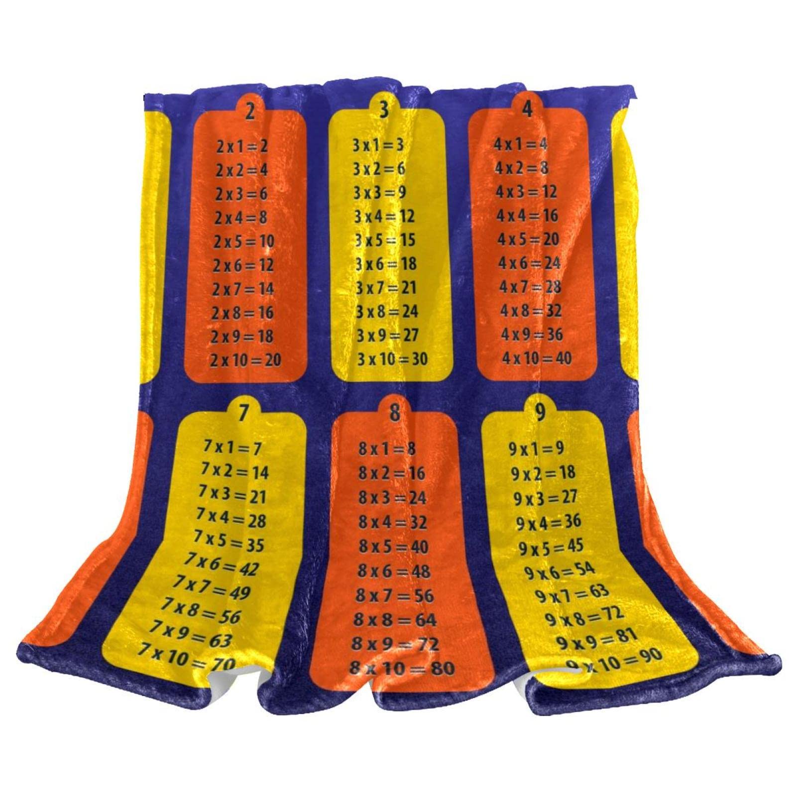 Couverture polaire table de multiplication en peluche douce pour canapé et lit enfant