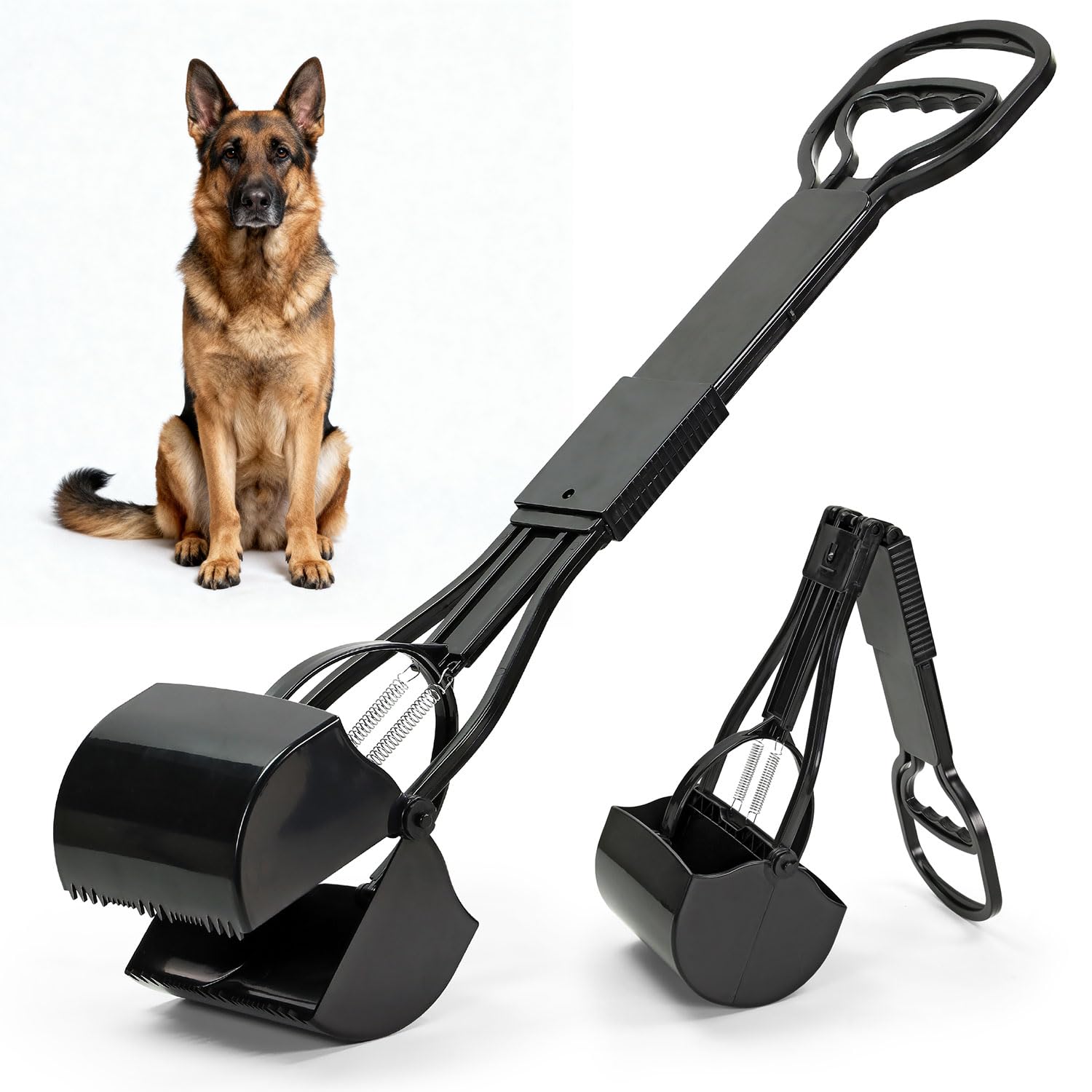 Taylor & Brown Foldable Pet Pooper Scooper – Long-Handled Dog Waste Pick-Up Tool with Ergonomic Grip, Portable Poop Rake for Dogs & Cats, Ideal for Cleaning Grass, Paths & Outdoor Areas
