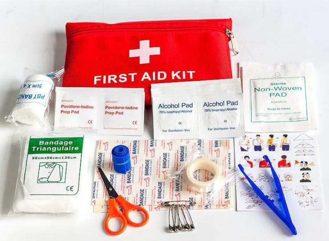 RMY Kit Gilet Jaune et Triangle de signalisation - Norme CE, Gilet Jaune,Triangle de signalisation, Trousse de Premiers Secours, Disque de stationnement, Premiers Secours en Cas d'accident