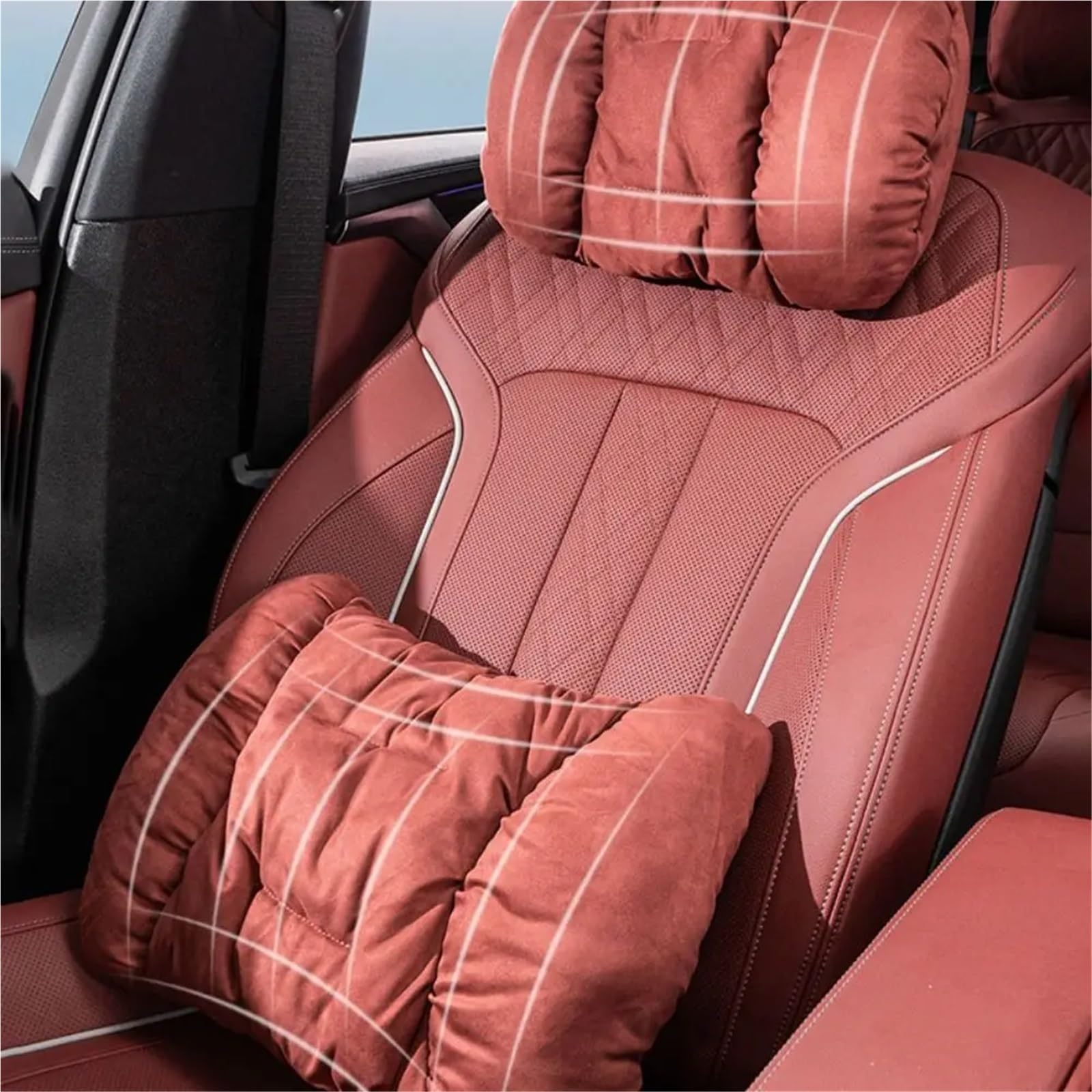 Cervical Reposacabezas Almohada para el Cuello del Asiento del Coche, reposacabezas de Felpa de Invierno, cálida y cómoda, Almohada Lumbar Universal.