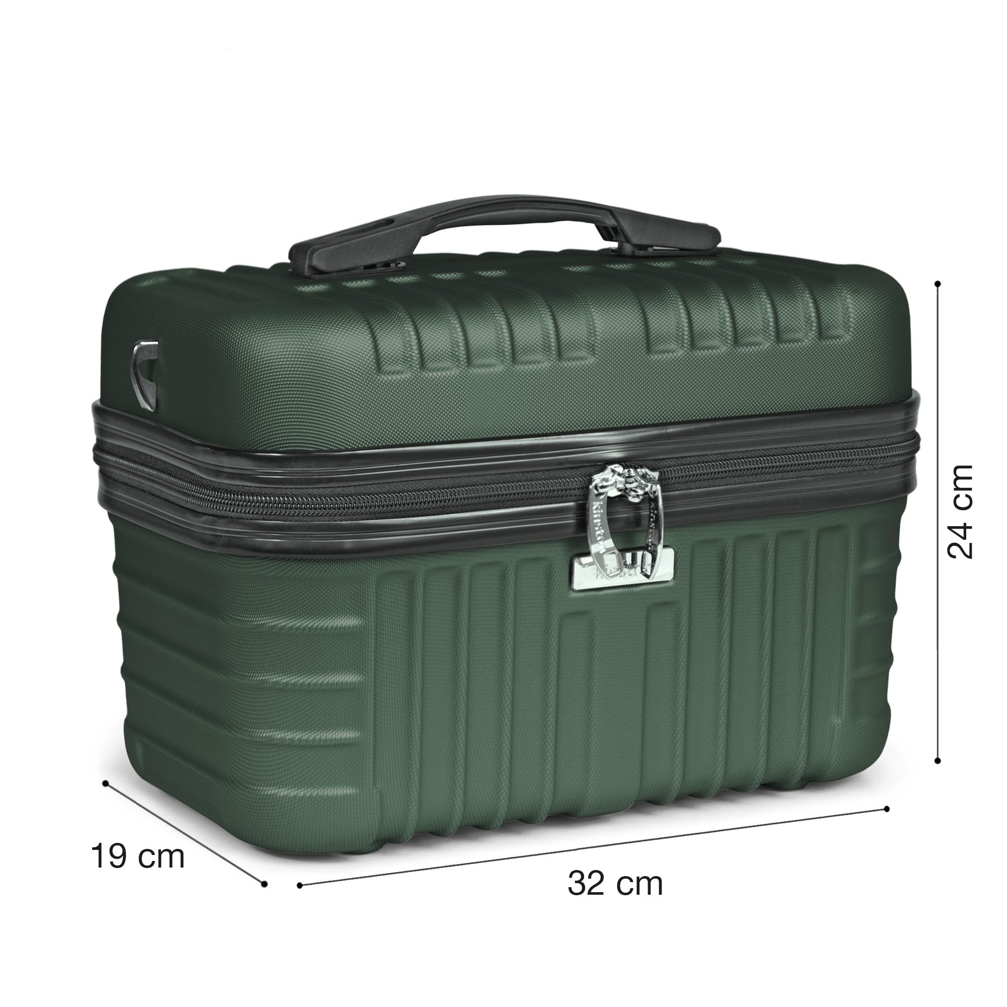 KINSTON Vanity Case twarda obudowa z paskiem na ramię – kosmetyczka podróżna na kosmetyki – twarda obudowa z uchwytem – organizer na podróż – pudełko do przechowywania – duża pojemność, angielski