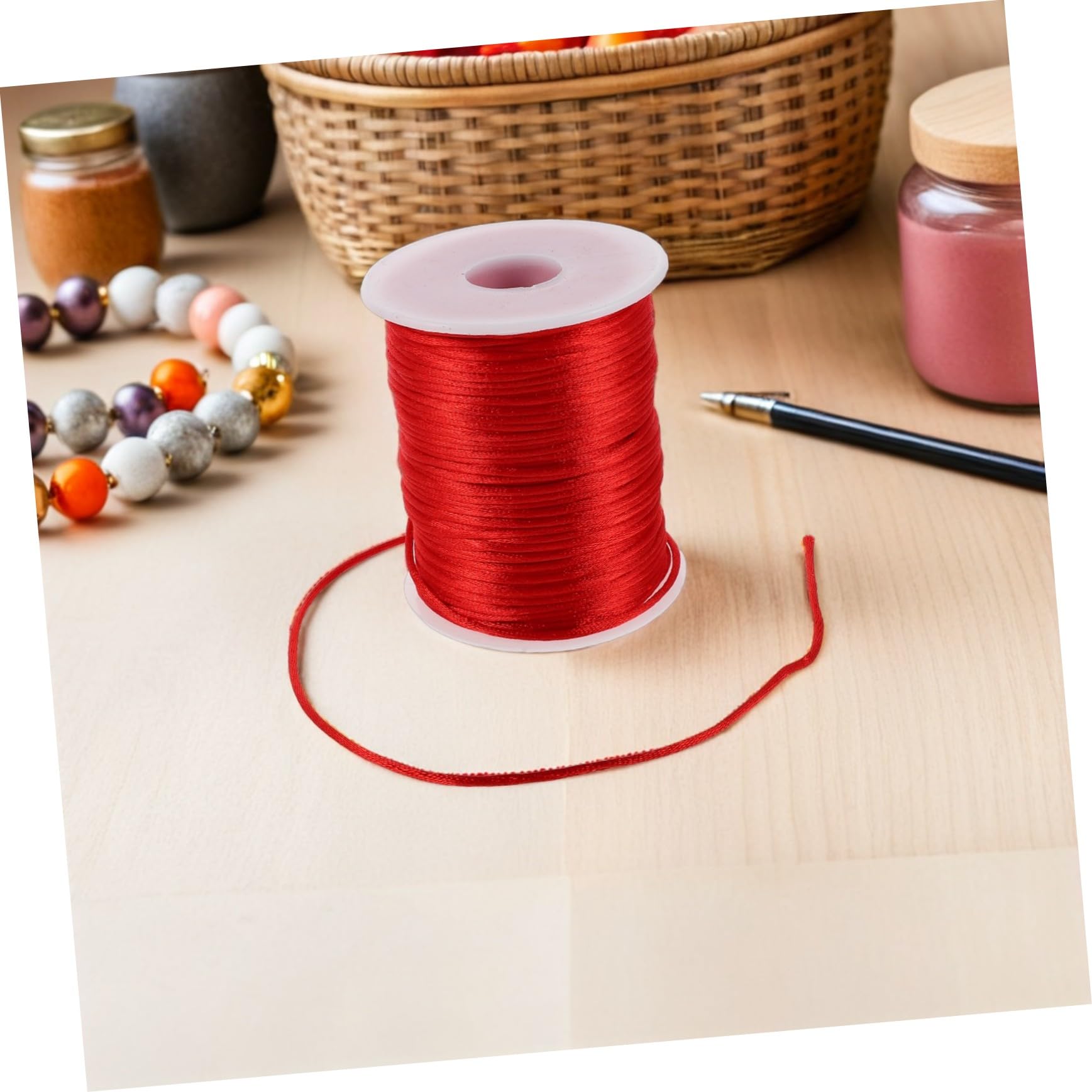 Lurrose 4 Corda Cerata Intrecciata per Gioielli Filo Poliestere Resistente per Braccialetti Collane e Progetti Te