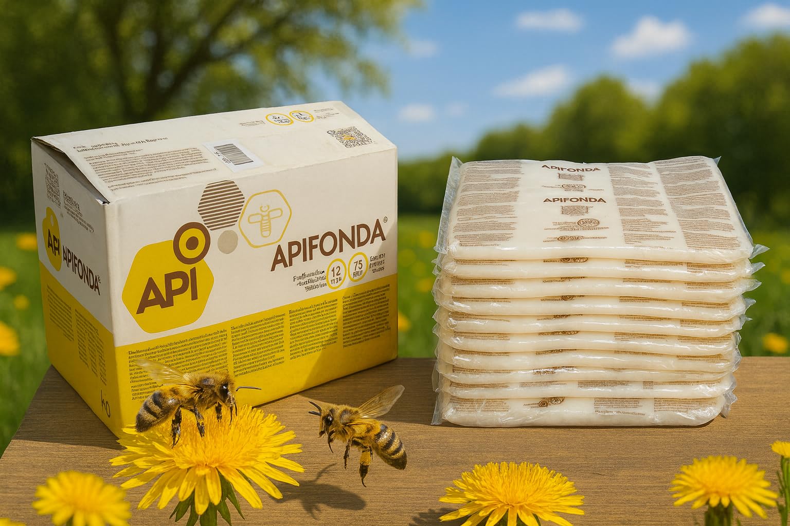 Apifonda 12×1 kg – Bienenfutterteig für Imker | Hochwertiger Zuckerfutterteig für Honigbienen | Ideales Winter- und Frühjahrsfutter | Sofort verarbeitungsbereit