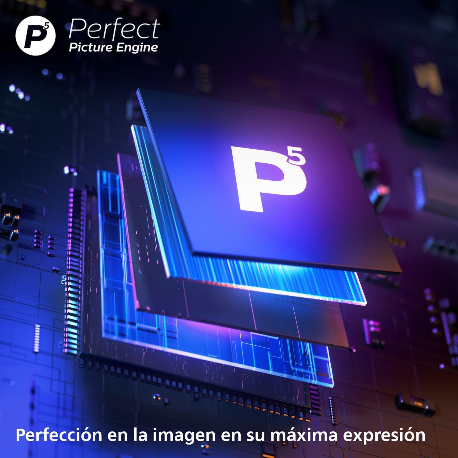 Close-up of the Philips P5 Perfect Picture Engine chip