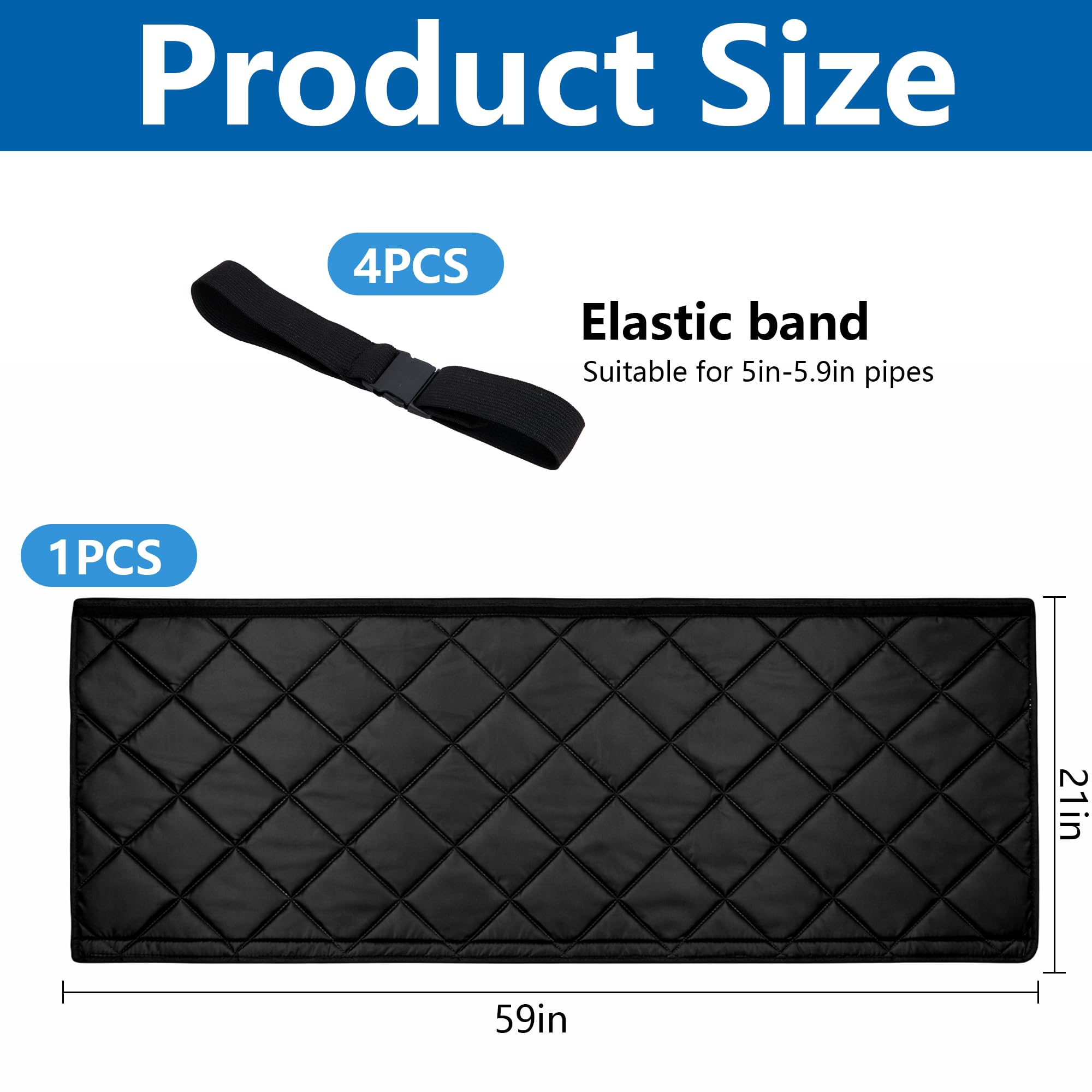 1 pièce de 150X50CM de couverture de tuyau pour climatiseurs portables - Couverture de tuyau de climatisation Isolation - Housse de protection de tuyau d’évacuation d’air de climatiseur (Noir)