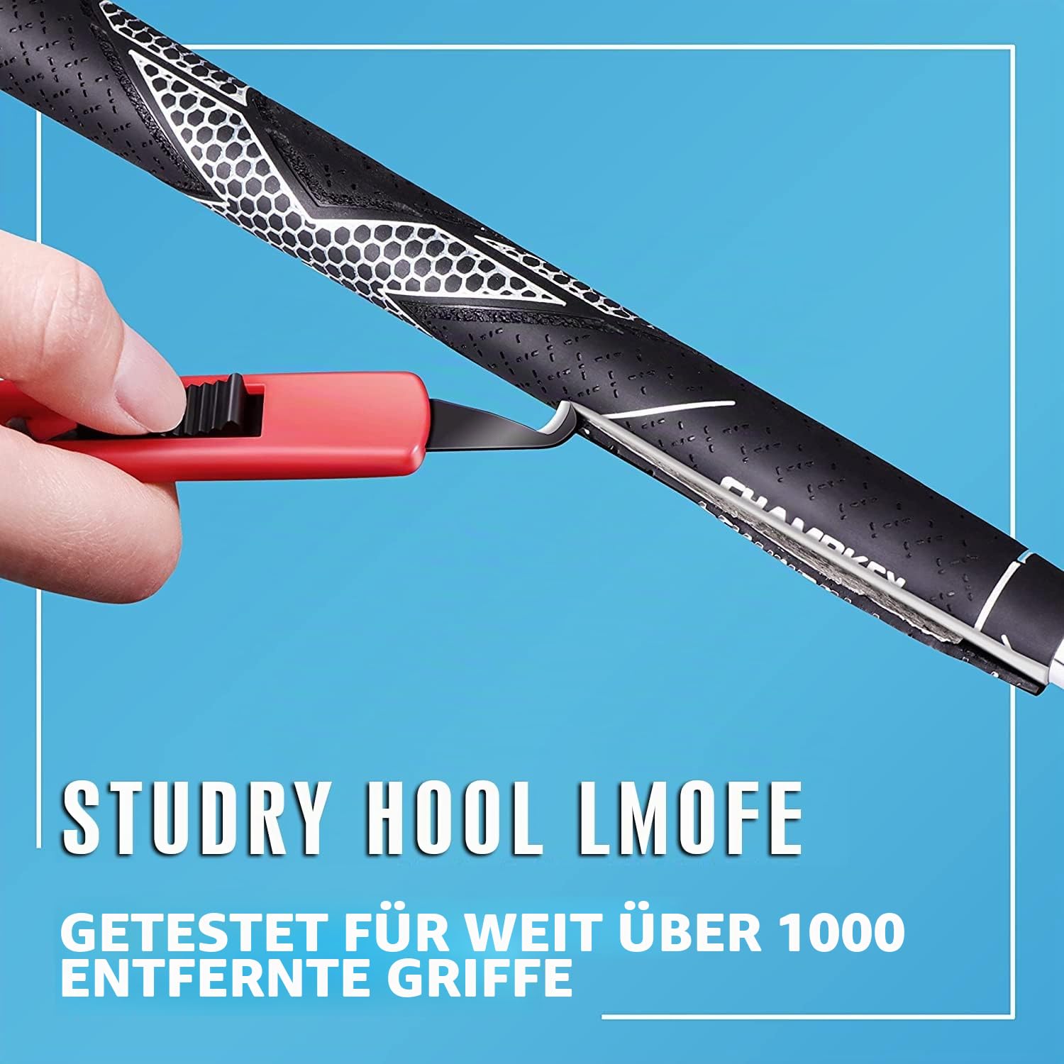 CHAMPKEY Deluxe-Griff-Reparatur-Set zum Nachreißen von Golfschlägern – inklusive Hakenmesser, 5,1 x 25,4 cm professionelle Klebebänder, 142 ml Lösungsmittel und Gummi-Schraubstockklemme (alle