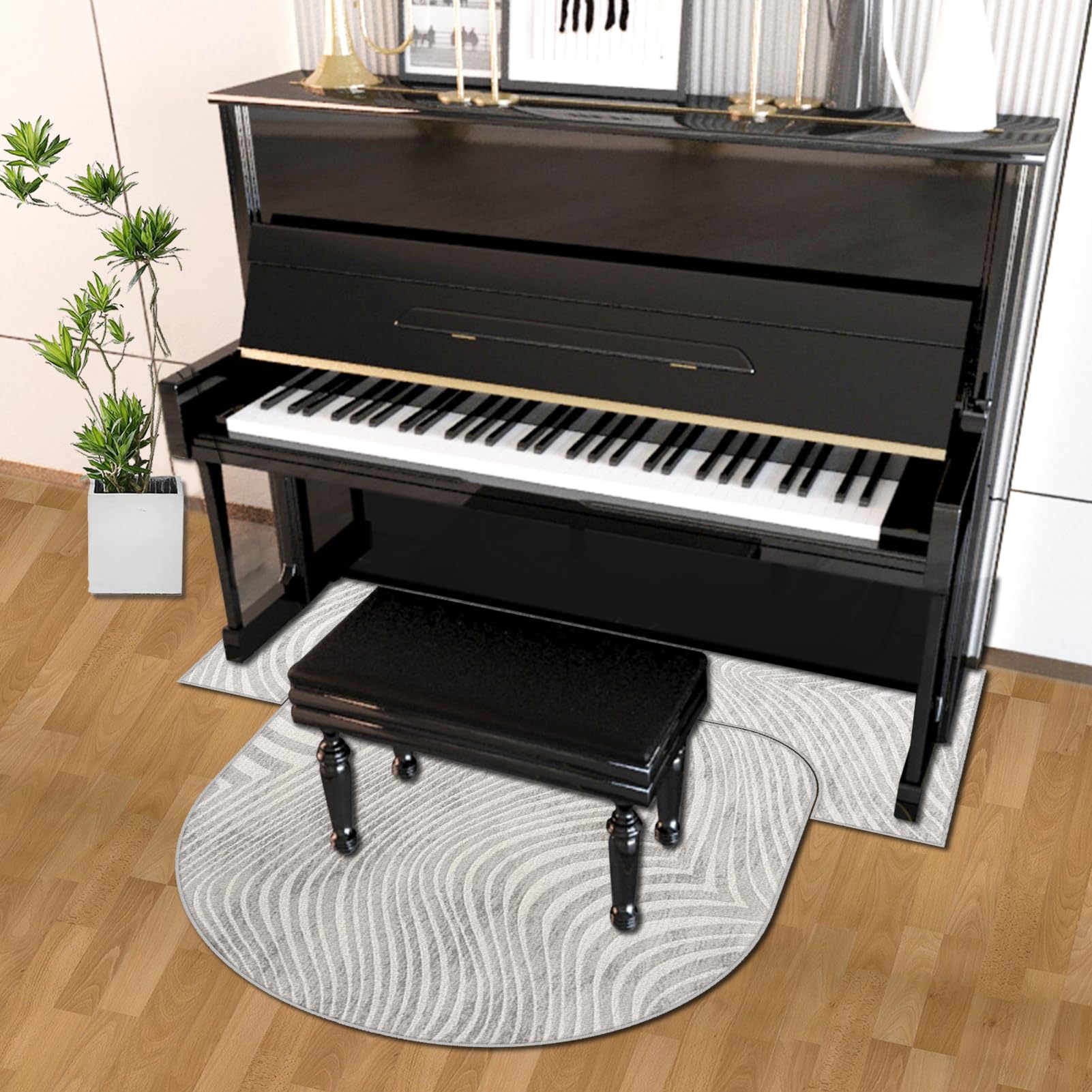 Tapis d'insonorisation pour piano et batterie, tapis de sol acoustique avec isolation thermique, antidérapant et absorbant le bruit, 110 x 110 cm