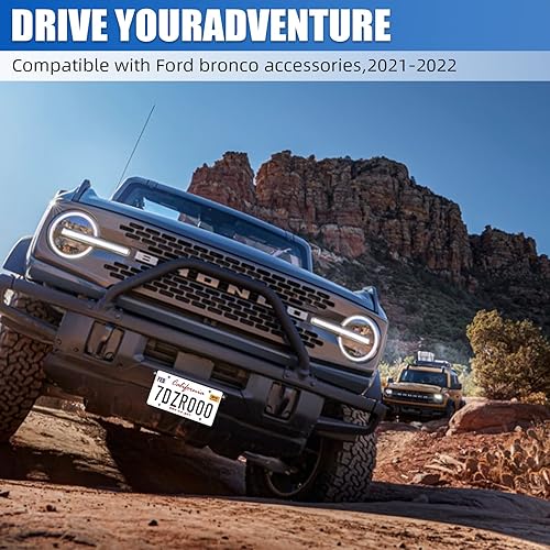 Miniatura 2 de Marco de matrícula frontal para Ford Bronco, soporte de montaje de matrícula de aleación de aluminio para accesorios de matrícula Ford 2021 2022