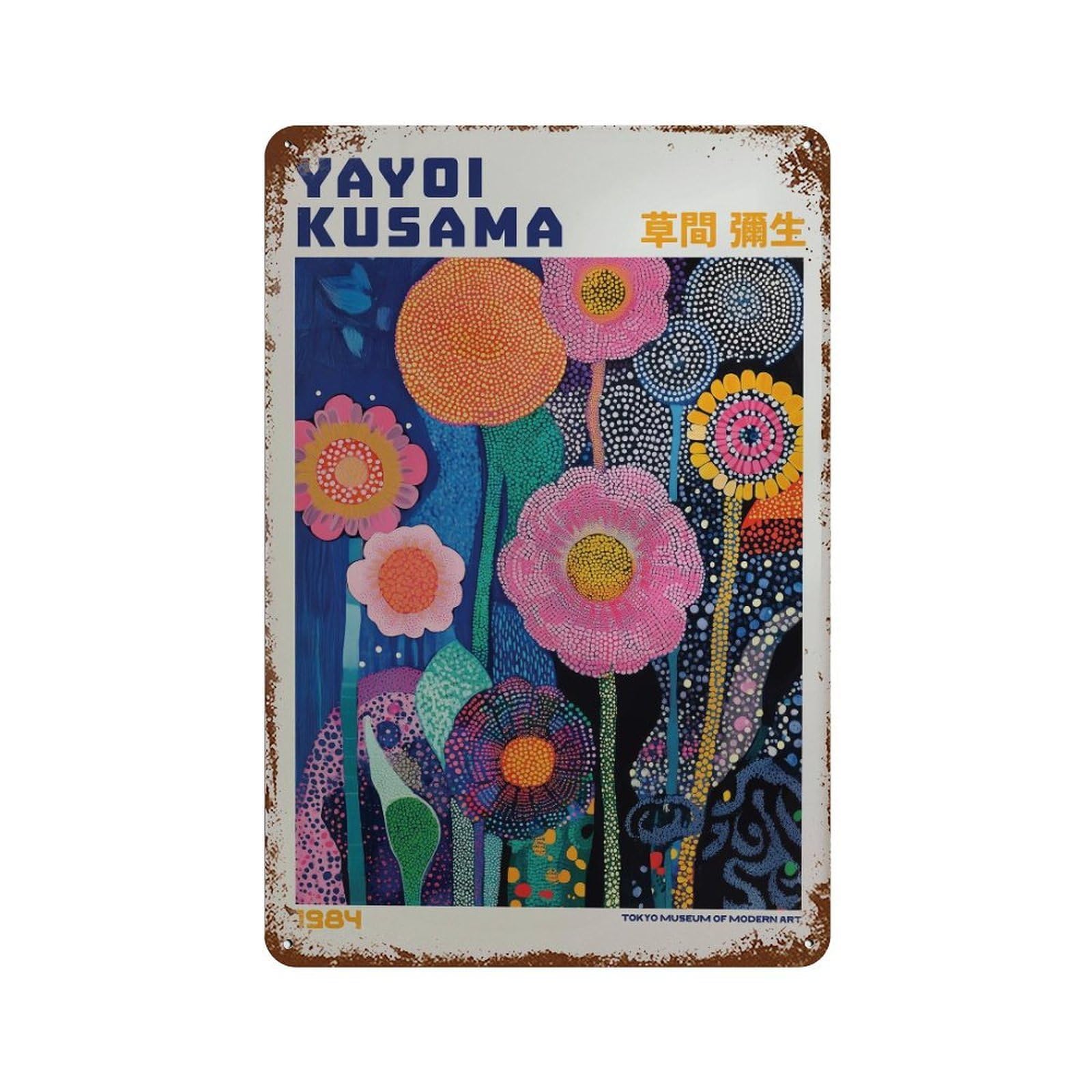 xiaoxiaoshen Yayoi Kusama Modern Maximalist Japandi Exhibition Livingroom1 Wall Decor Art Metal Tin Poster Modern Home Decor Art Home Bar Shop Decorations Vintage Sign 30x20cm