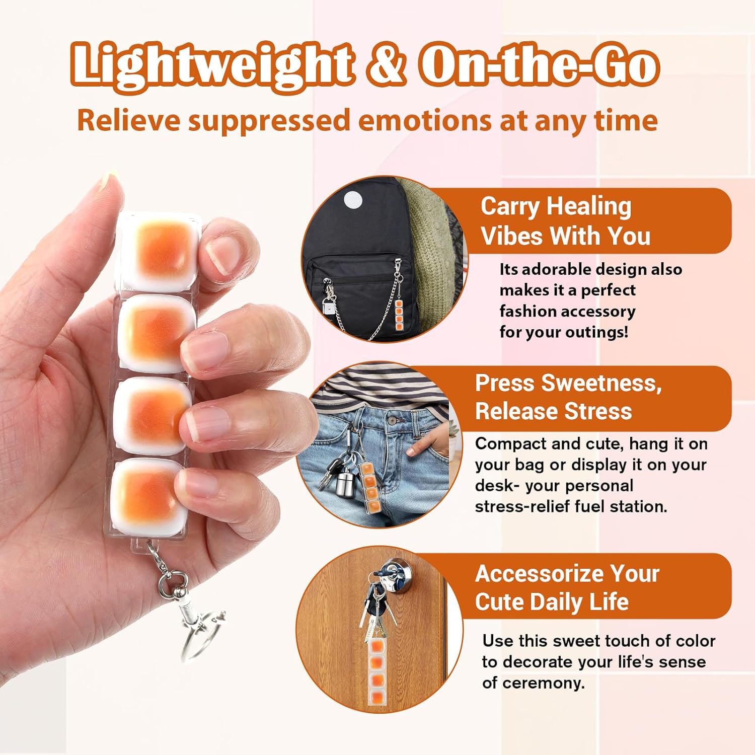 2 Pcs Caramel Bread Keyboard Fidget Toy, Fidget Keyboard Toys Clicker Cute Fidgets Keychain Decoration for Adults Relief Stress Anxiety Office Work