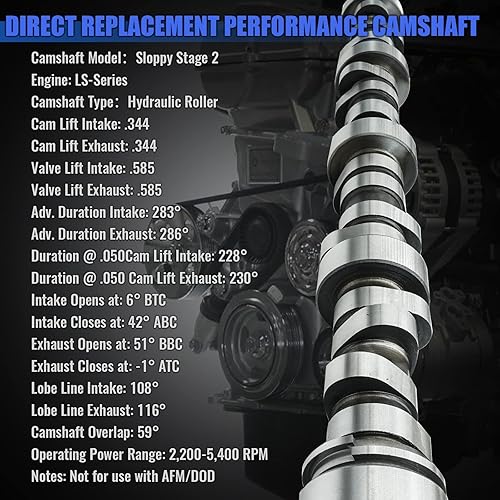 Miniatura 4 de 5184379AG 5184379AF Árbol de levas de admisión lateral izquierdo compatible con Dodge-Charger Journey Durango 3.6L, Jeep-Wrangler Grand Cherokee