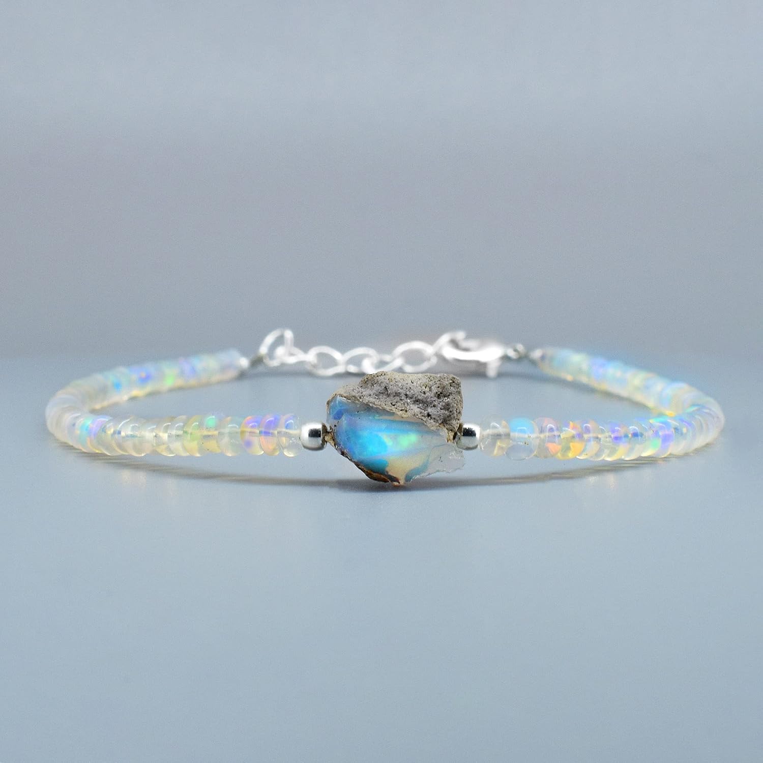 Gempires Handmade Beaded Crystal Bracelets Lightweight Gemstone Jewelry Hypoallergenic 8 Inch Silver Plated Unique Everyday Wear Jewelry