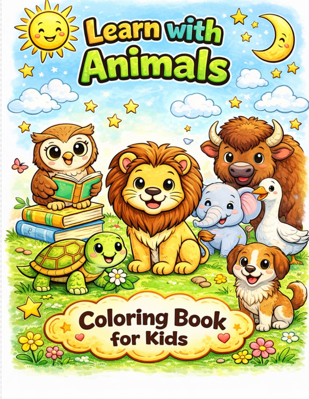 Learn with Animals Coloring Book for Kids: Learn, Create & Grow – Hours of Fun for Kids!