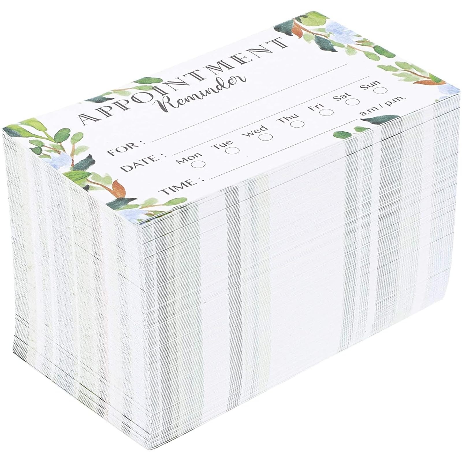 Paper Junkie Biglietti promemoria per appuntamenti 200 pezzi 8,9 x 5,1 cm fronte-retro fogliame verde