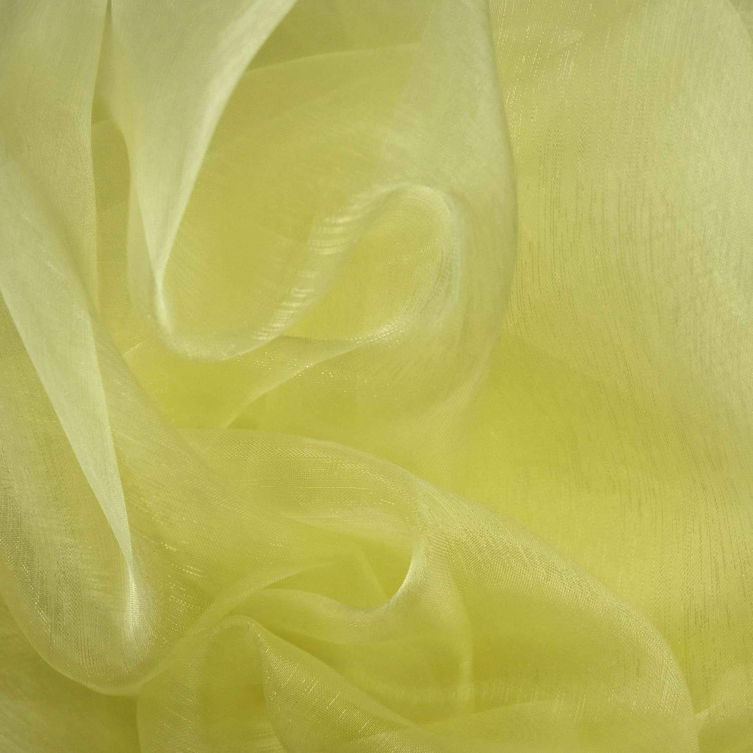 Sheer Organza Fabric 60 Inch 150cm Wide Decoration Dress Voile by The Meter (Lemon)