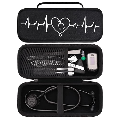 LTGEM - Estuche para estetoscopio y accesorios de acero inoxidable para enfermería y equipo médico 3M Littmann Cardiology III, II, IV,3M Littmann