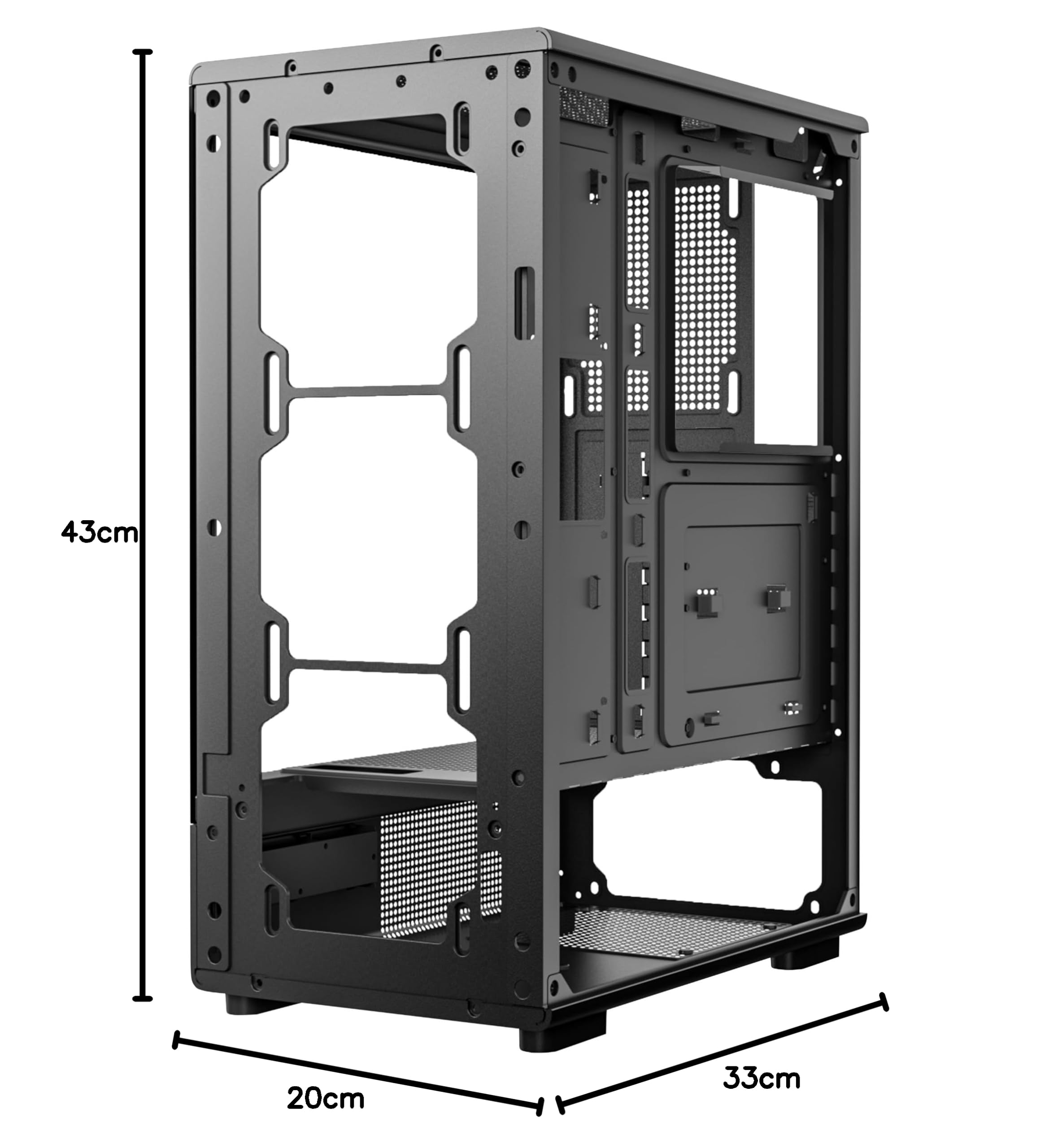 Circle Amazer X1 Mid-Tower Case - Black Gaming PC Case -13