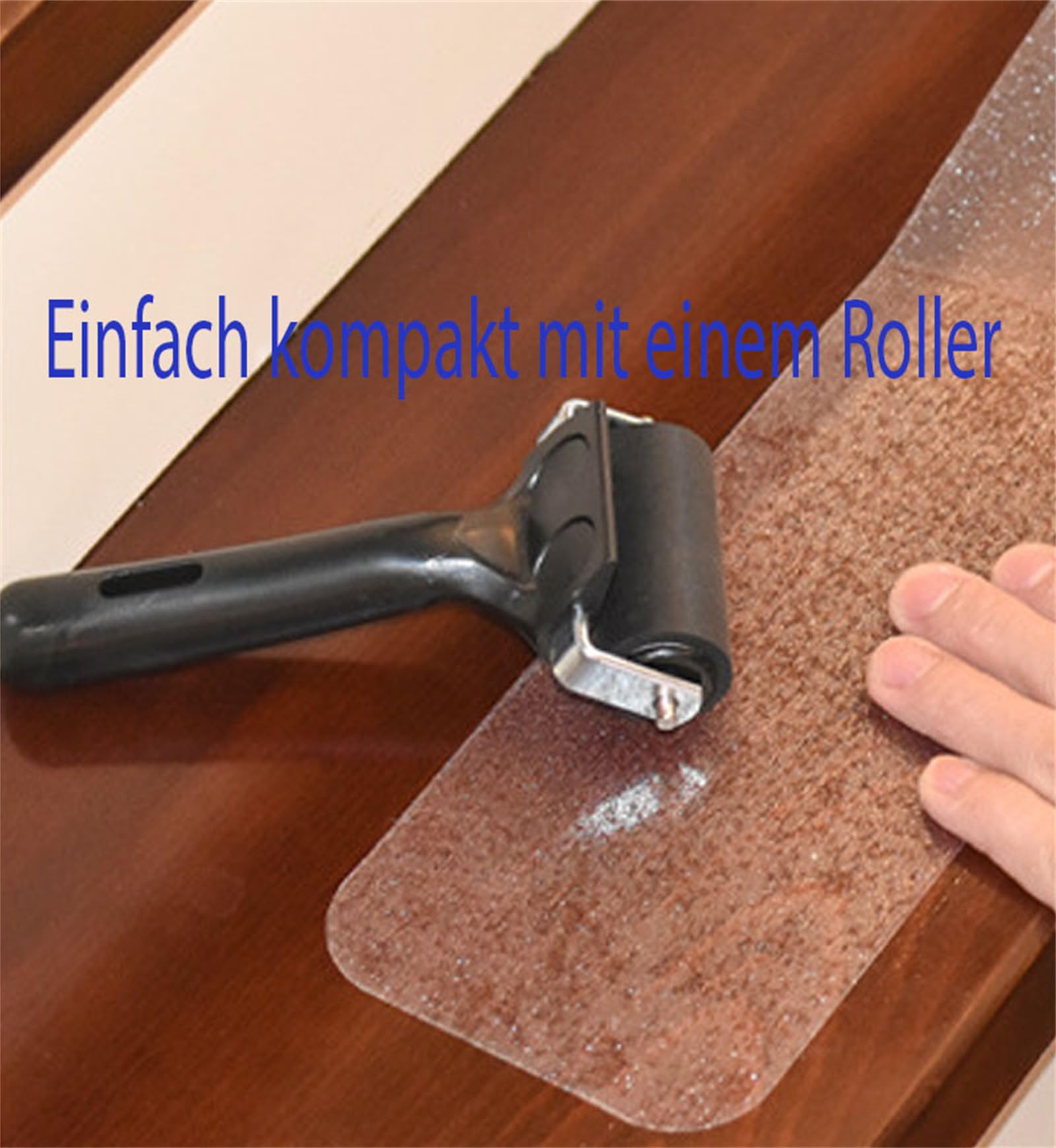 champracer Antirutsch Treppenstufen Transparent, Stufenmatten Transparent für Treppen, Anti Rutsch Treppe Anti-Rutsch Stuffen, Treppenstufen Rutschschutz Treppenschutz (10x61 cm,15pcs+Laufrolle)