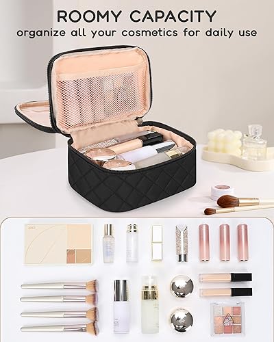 Miniatura 7 de Bolsa de maquillaje portátil para mujeres para viajar, 01-Negro
