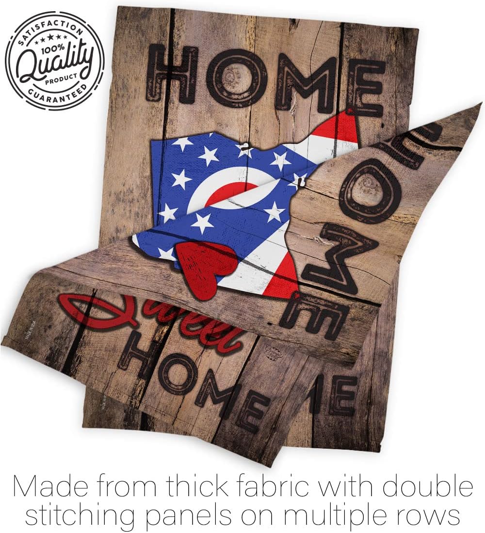 Ohio Home Sweet Garden Flag Regional States American Territories Republic Country Particular Area House Decoration Banner Small Yard Gift Double-Sided, Made in USA