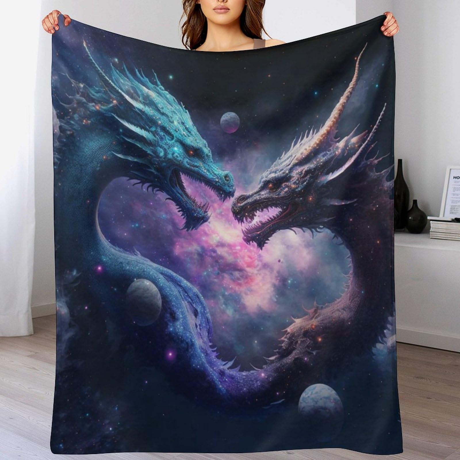 Couverture polaire plaid dragon 130x150 lit canapé légère chaude douce