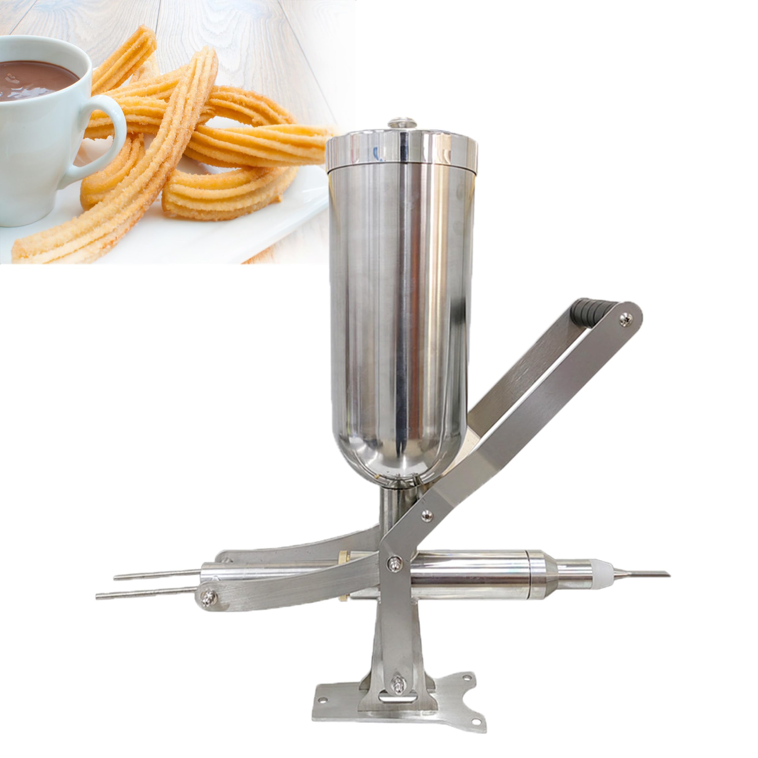 5LManual Churros Filler Maker Machine/Spanish Donuts Dessert Churro Makers/Stainless Steel Chocolate Jam Filling Machine/Latin Fruit Machine/for Commerial or Home