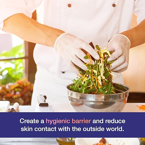 Miniatura 6 de MedRose - Guantes de látex grandes  100 guantes de goma  Guantes desechables sin polvo, impermeables, color blanco