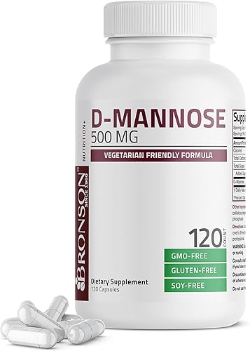 Bronson D-manosa 500 mg fórmula vegetariana sin OMG, 120 cápsulas