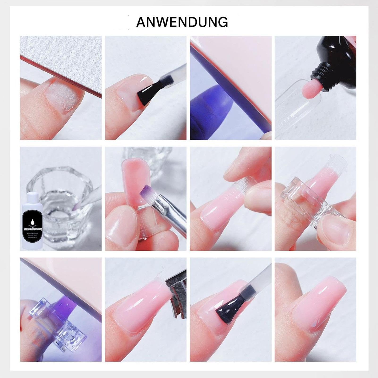Kit per gel di prolunga Poly, kit gel di poli per principianti Kit per | Nude 7 Colours Soluzione ispessimento del costruttore di arte del piede per donne e princip