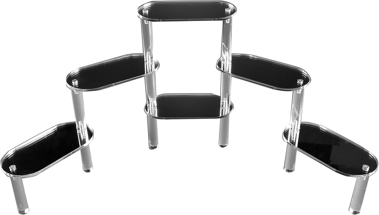 Six Platform Acrylic Display with Oval Shelves Countertop