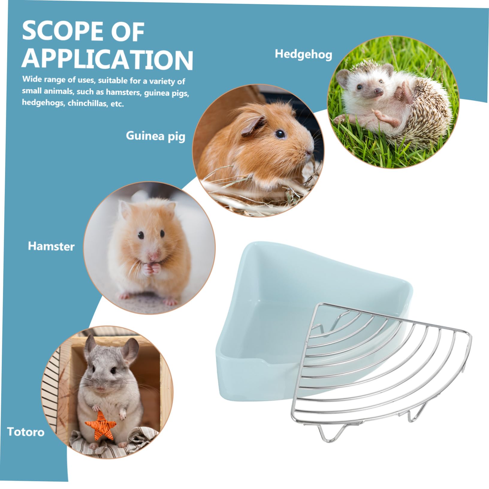 Lettiera Angolare in Materiale Ceramico per Criceti e Cavia di Piccole Dimensioni, Facile da Pulire e Installare, Adatta per Uffici o Bagni