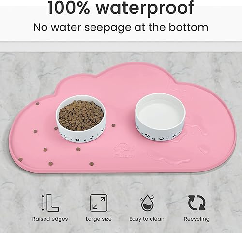Miniatura 46 de Ptlom Mantel individual de silicona para perros y gatos, antideslizante, impermeable, para alimentos y agua, tapete para bandeja para cachorros