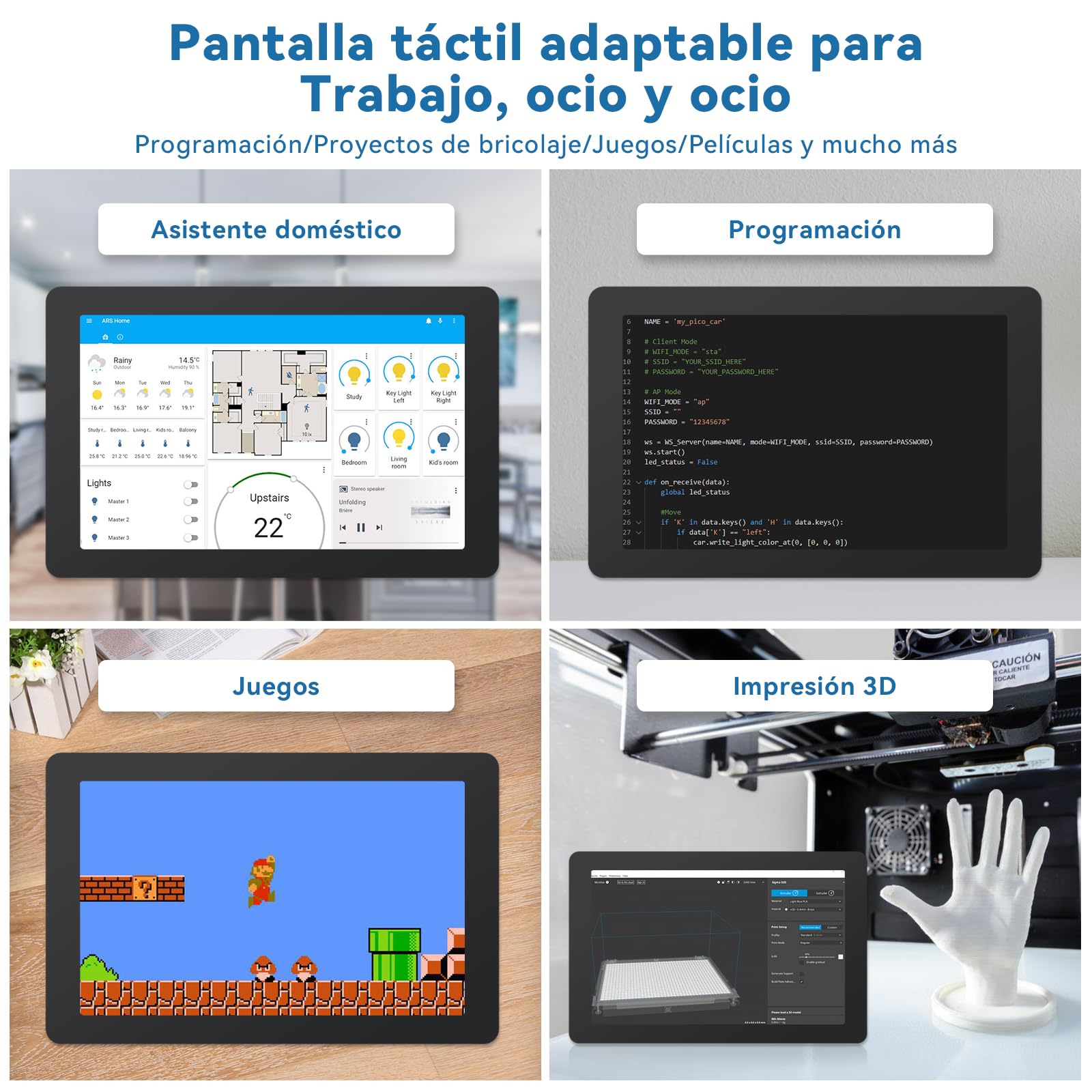 SUNFOUNDER Ultimo 10 pollici DIY Touch Screen All-In-One Solution per Raspberry Pi 5, IPS HD 1280x800 LCD, Built-In 5.1V/5A Output, HDMI, 10 punti, Nessun Driver, altoparlanti, per RPi 5/4/3/Zero 2W
