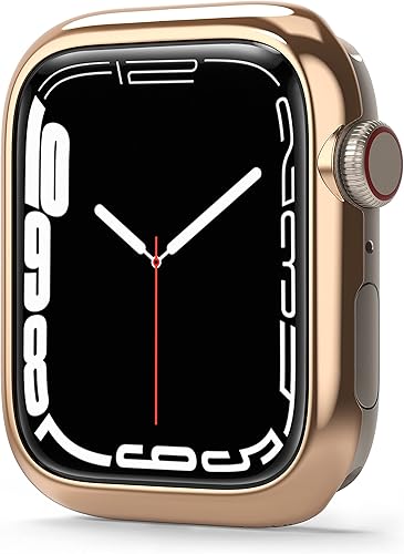 Ringke Estilo de bisel elegante marco de acero inoxidable compatible con Apple Watch Series 9, 8, 7 (1.772 pulgadas), protector antiarañazos