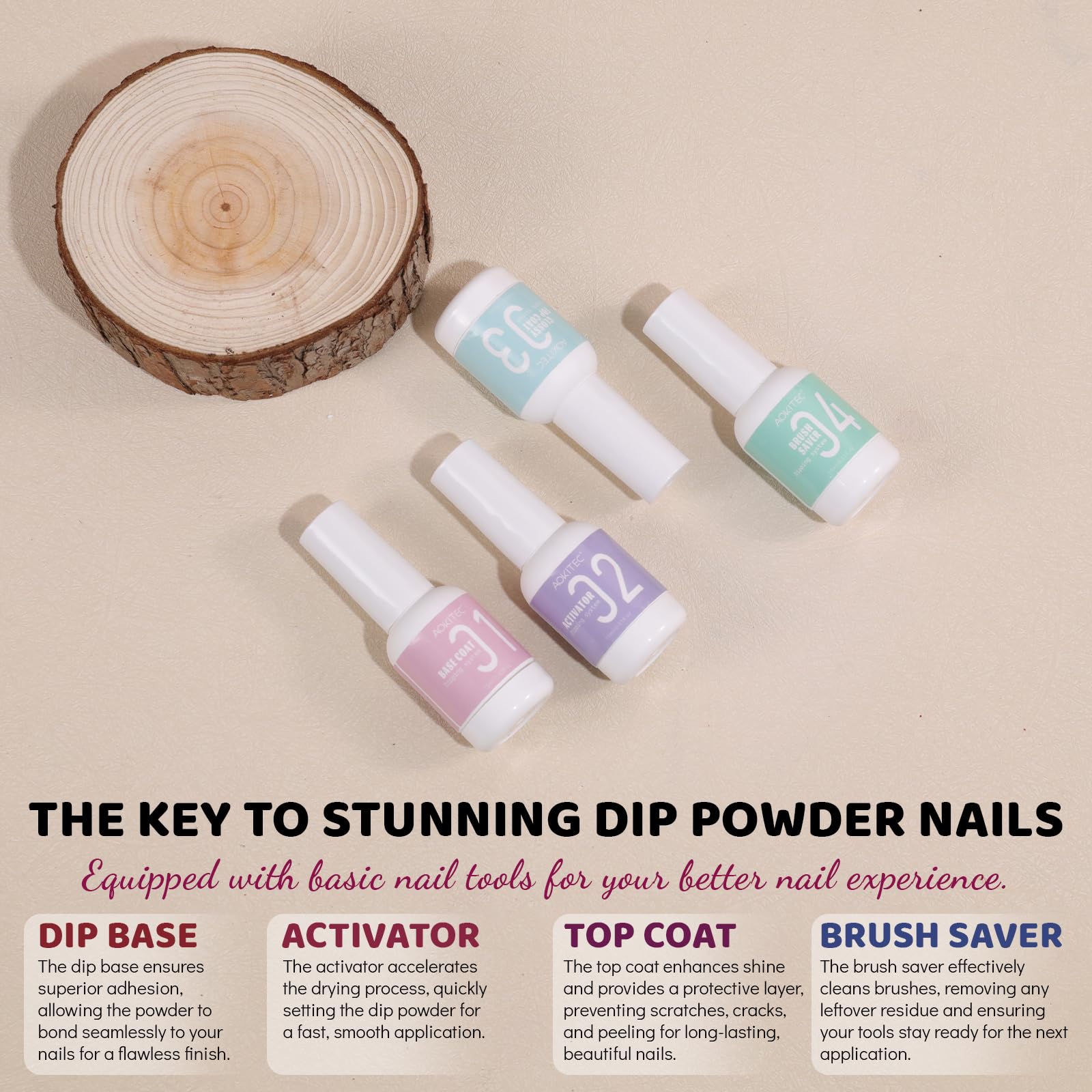 Aokitec 8 Colours Nail Dip Powder Starter Kit - Image 4