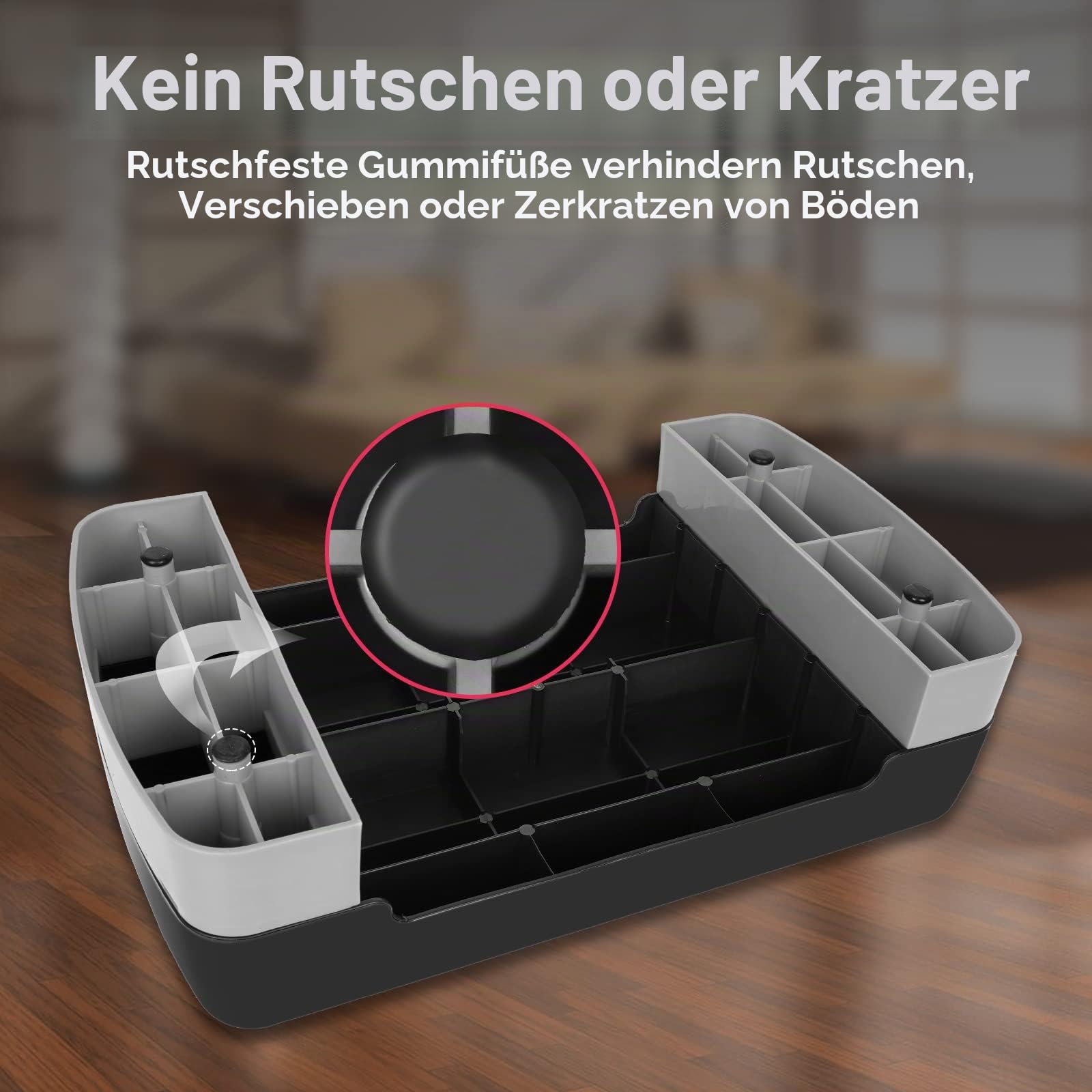 Höhenverstellbarer Aerobic-Stepper für Fitness und Training, 2 Stufen, mit 2 Erhöhungen, verstellbar von 10 cm – 15 cm (grau)